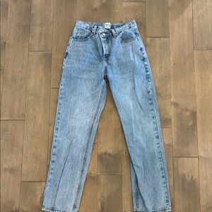 Asymmetric Blue Denim Jeans